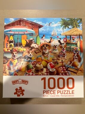 1000-Piece Beach Dogs Puzzle - Colorful Summer Scene